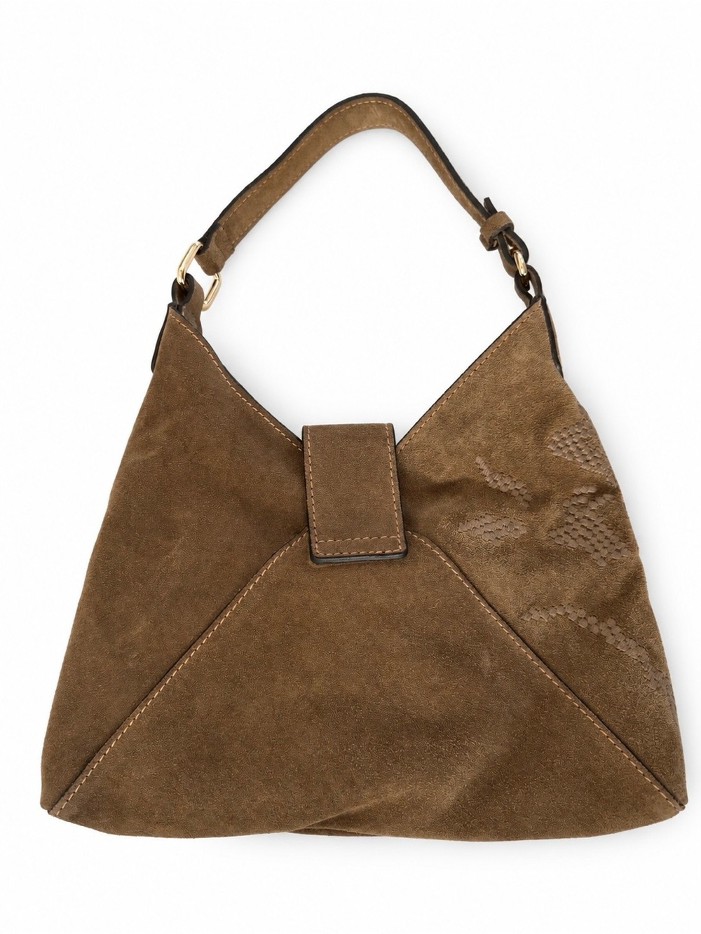 Divina Firenze Honey Suede Embroidered Mini Hobo Bag Made in Italy OS NWOT - Picture 12 of 15